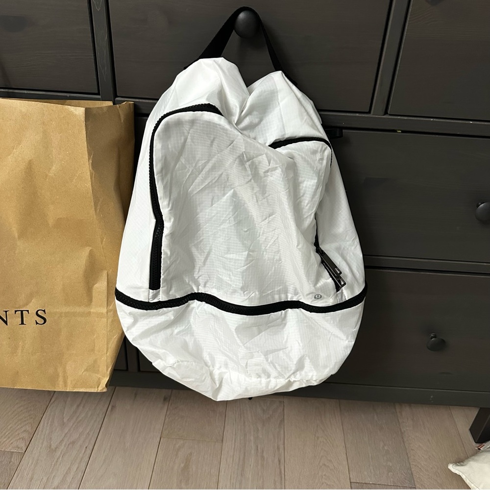 lululemon athletica White Backpack with Black Trim